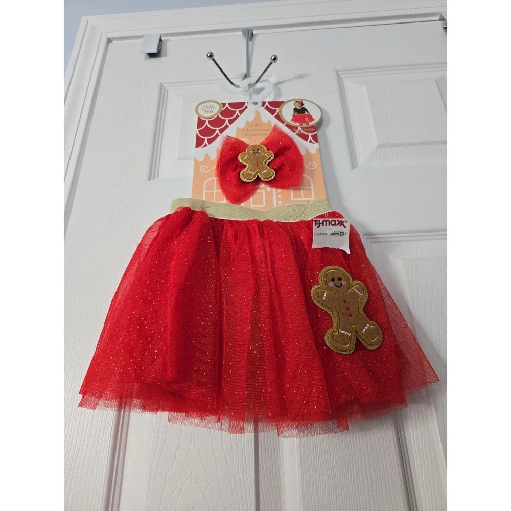Little Me NWT 2 Piece Christmas Tutu‎ Set Toddler 3+